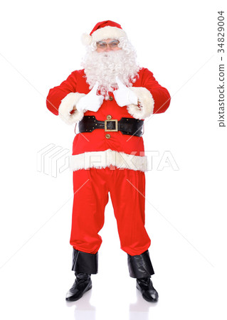 Santa Claus gesticulate while standing straight Santa Claus gesticulate while standing straight 34829004