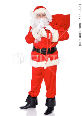 Santa Claus gesticulate while standing straight 34829083