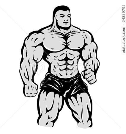bodybuilder on isolated background. bodybuilder on isolated background. 34829792