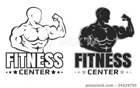 Vector set logos for bodybuilding. Vector set logos for bodybuilding. 34829793