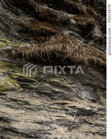 Rocks and stones texture or pattern with moss 34831679