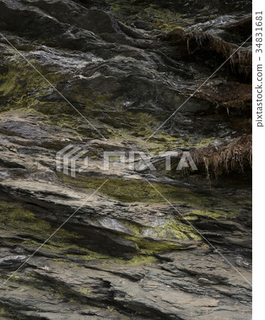Rocks and stones texture or pattern with moss 34831681