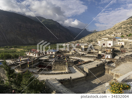 Marpha village and apple gardens in Nepal 34832004