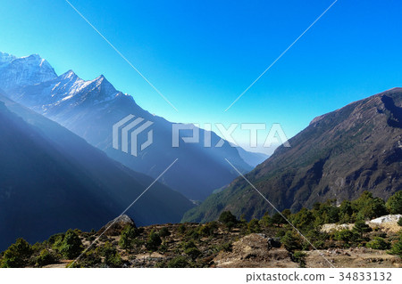 Scene of Himalaya mountain on the way to EBC. 34833132