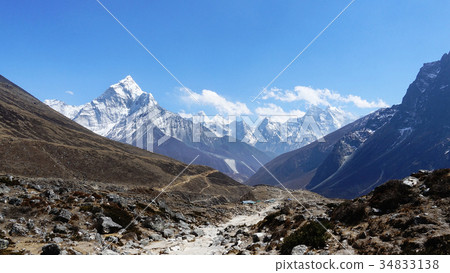 Scene of Himalaya mountain on the way to EBC. 34833138