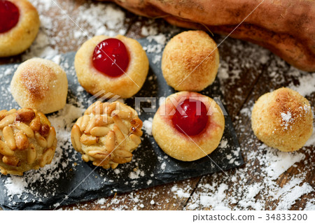 panellets, typical confection of Catalonia, Spain panellets, typical confection of Catalonia, Spain 34833200