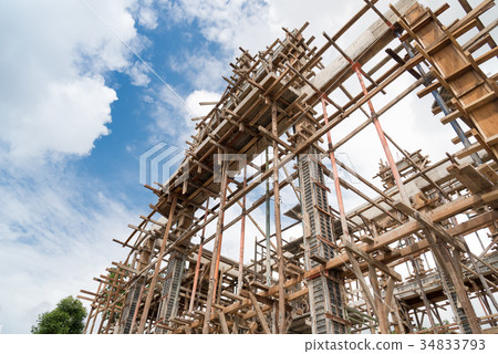 Structure of building under construction. Structure of building under construction. 34833793