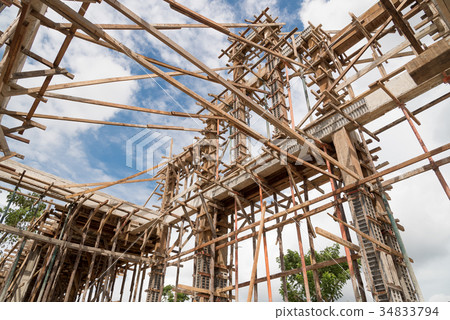 Structure of building under construction. Structure of building under construction. 34833794