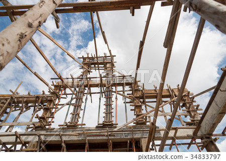 Structure of building under construction. Structure of building under construction. 34833797
