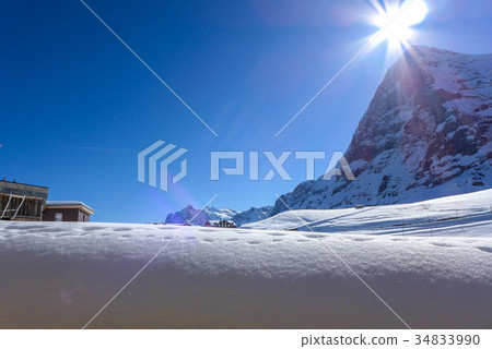 The mountains are covered with snow The mountains are covered with snow 34833990