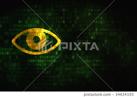 Security concept: Eye on digital background Security concept: Eye on digital background 34834193