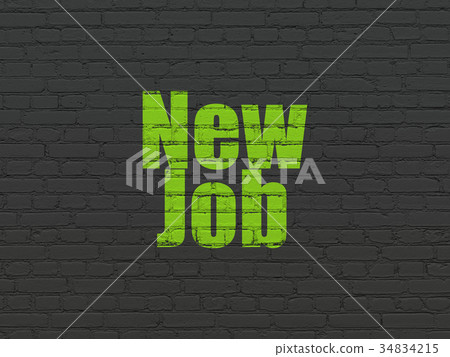 Business concept: New Job on wall background 34834215