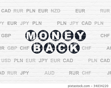 Finance concept: Money Back on wall background Finance concept: Money Back on wall background 34834220