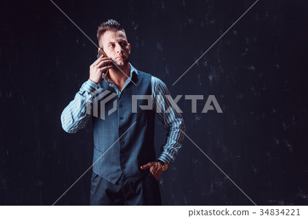Stylish man talking phone 34834221