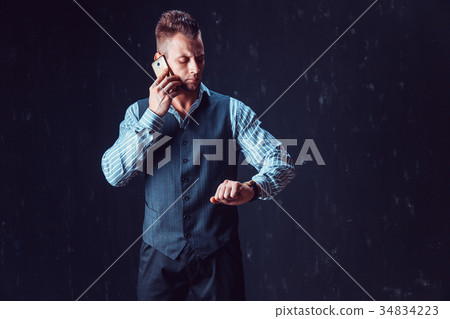 Stylish man talking phone 34834223