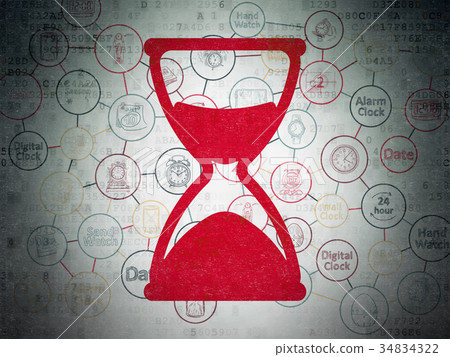 Time concept: Hourglass on Digital Data Paper 34834322