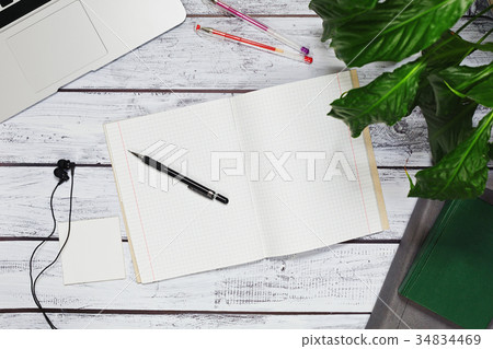 Education workspace top view 34834469