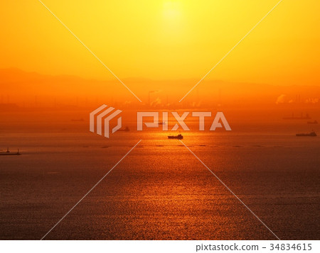 Harima azure dawn sunrise golden sea sunrise Harima azure dawn sunrise golden sea sunrise 34834615