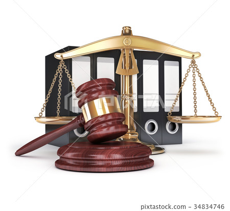 gold scales and gavel 34834746