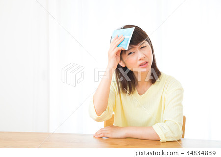 Hot hot flashes hot women temperature control portrait 34834839