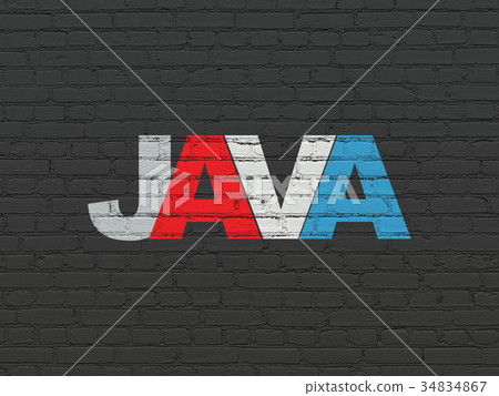 Programming concept: Java on wall background - Stock Illustration ...