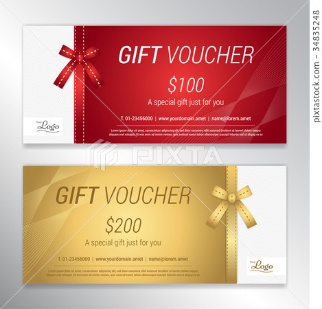 Gift voucher certificate or discount card template Gift voucher certificate or discount card template 34835248