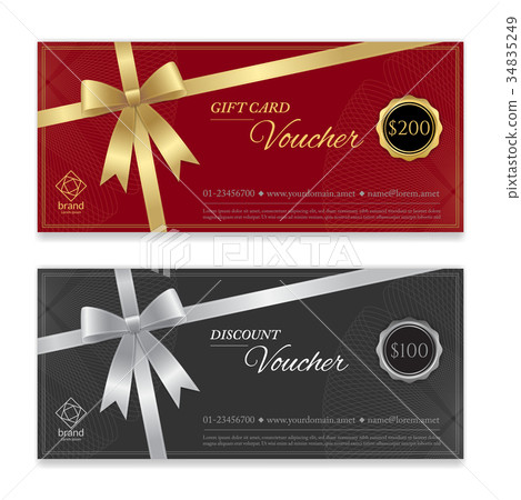 Gift voucher certificate or discount card template Gift voucher certificate or discount card template 34835249