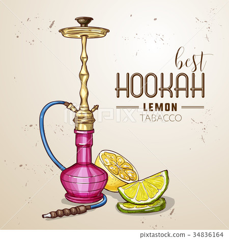 Vector hand drawn hookah 34836164