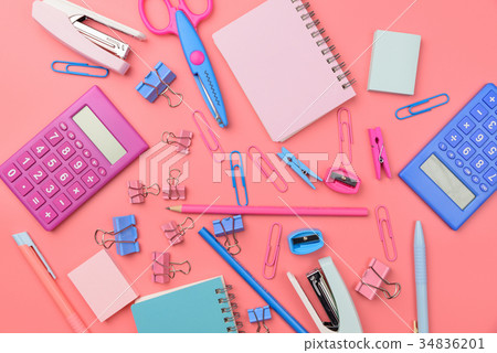 Stationary concept, Flat Lay top view Photo Stationary concept, Flat Lay top view Photo 34836201