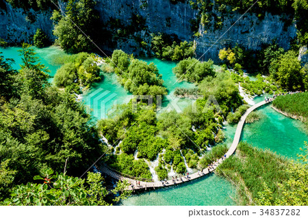 the Plitvice Lakes National Park in Croatia the Plitvice Lakes National Park in Croatia 34837282