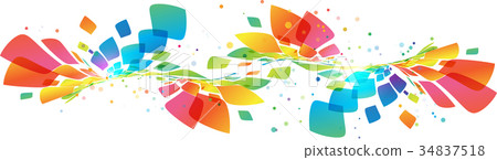 Abstract multicolored wave on white Abstract multicolored wave on white 34837518