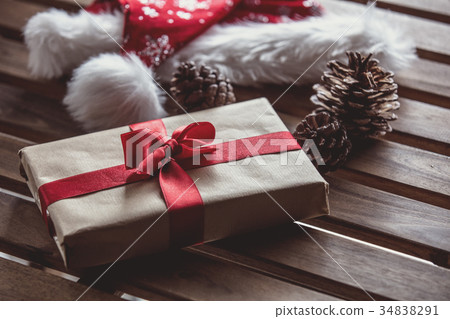 Christmas gift box with Santa Claus hat 34838291