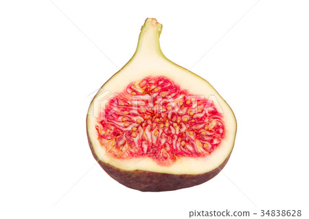 Half of fresh fig on a white background 34838628