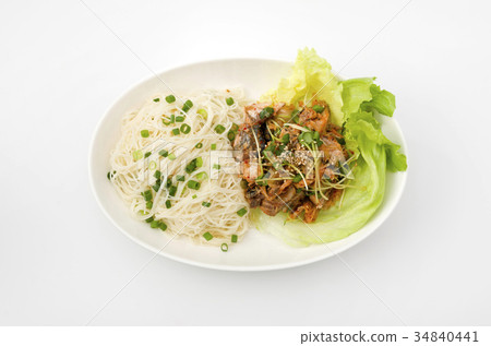 Kim Soen with oil and noodles and mackerel can Kim Soen with oil and noodles and mackerel can 34840441