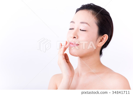 中間女士，美女形象，唇部護理 34841711