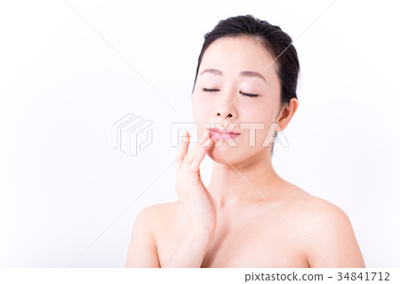 中間女士，美女形象，唇部護理 34841712