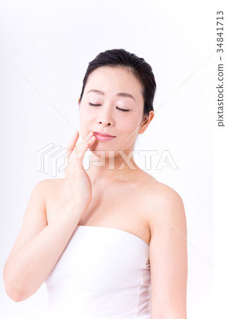 中間女士，美女形象，唇部護理 34841713