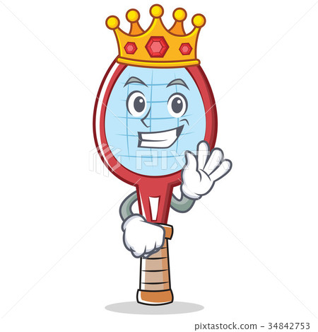 King tennis racket character cartoon 34842753