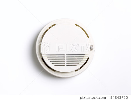 Round Fire Alarm Smoke Alarm isolated on white Round Fire Alarm Smoke Alarm isolated on white 34843730
