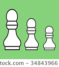Chess figure a pawn on a green background 34843966