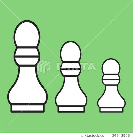Chess figure a pawn on a green background 34843966
