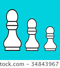 Chess figure a pawn on a blue background 34843967