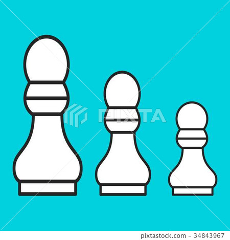 Chess figure a pawn on a blue background 34843967