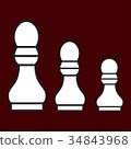 Chess figure a pawn on a brown background 34843968