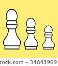 Chess figure a pawn on a yellow background 34843969