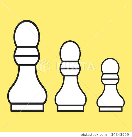 Chess figure a pawn on a yellow background 34843969