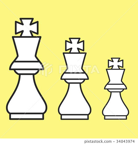 Chess figure king on a yellow background 34843974