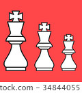 Chess figure king on a red background 34844055