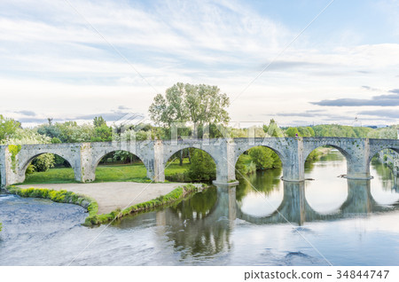 Reflection of a bridge over Carcassonne Reflection of a bridge over Carcassonne 34844747