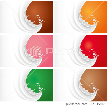 Milk splash on different color backgrounds 34845465